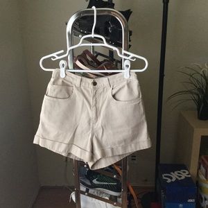 American Apparel High Waist Khaki Shorts